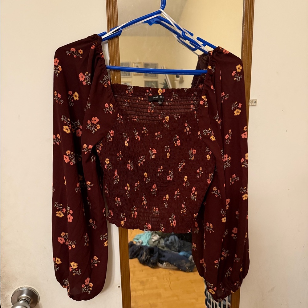 Floral Burgundy Top